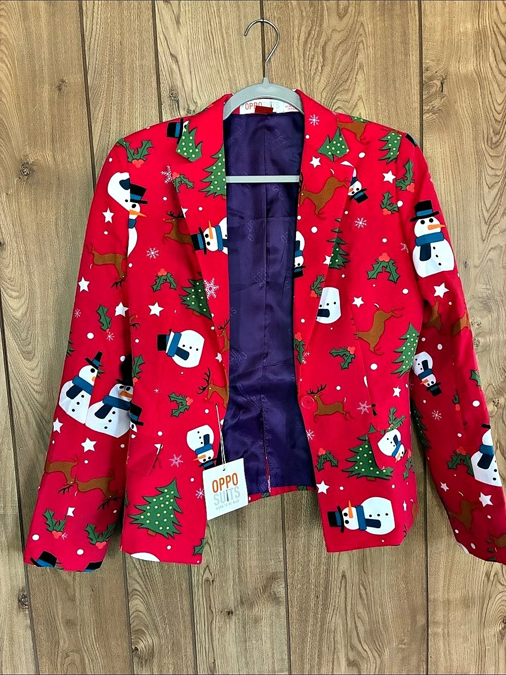 Opposuits Christmas Suit Jacket in Red Size 8 new with tags